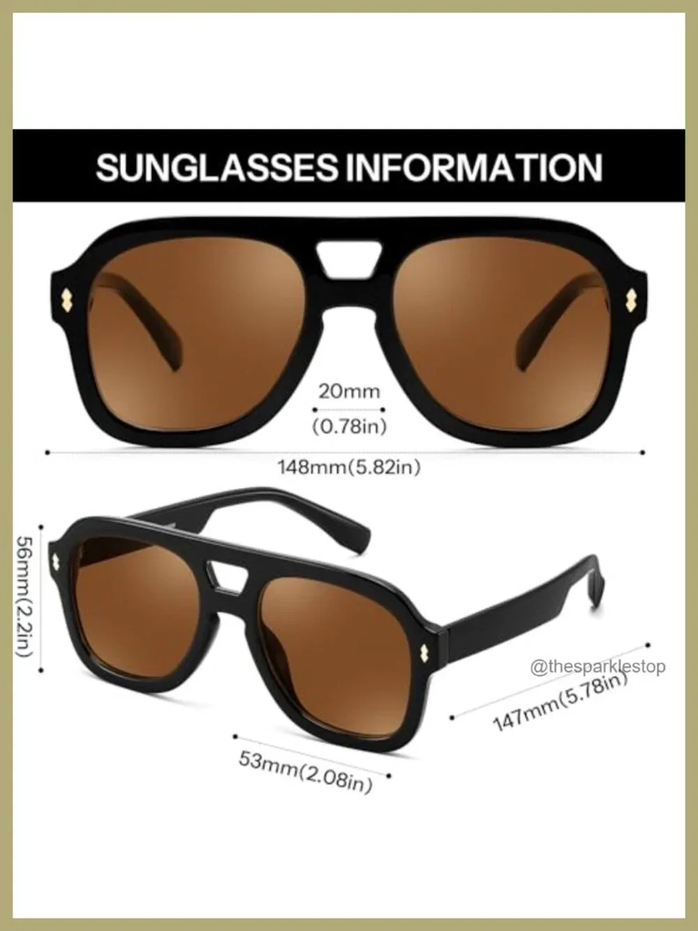 Retro Thick Aviator Sunglasses for Women Men Large Vintage Shades